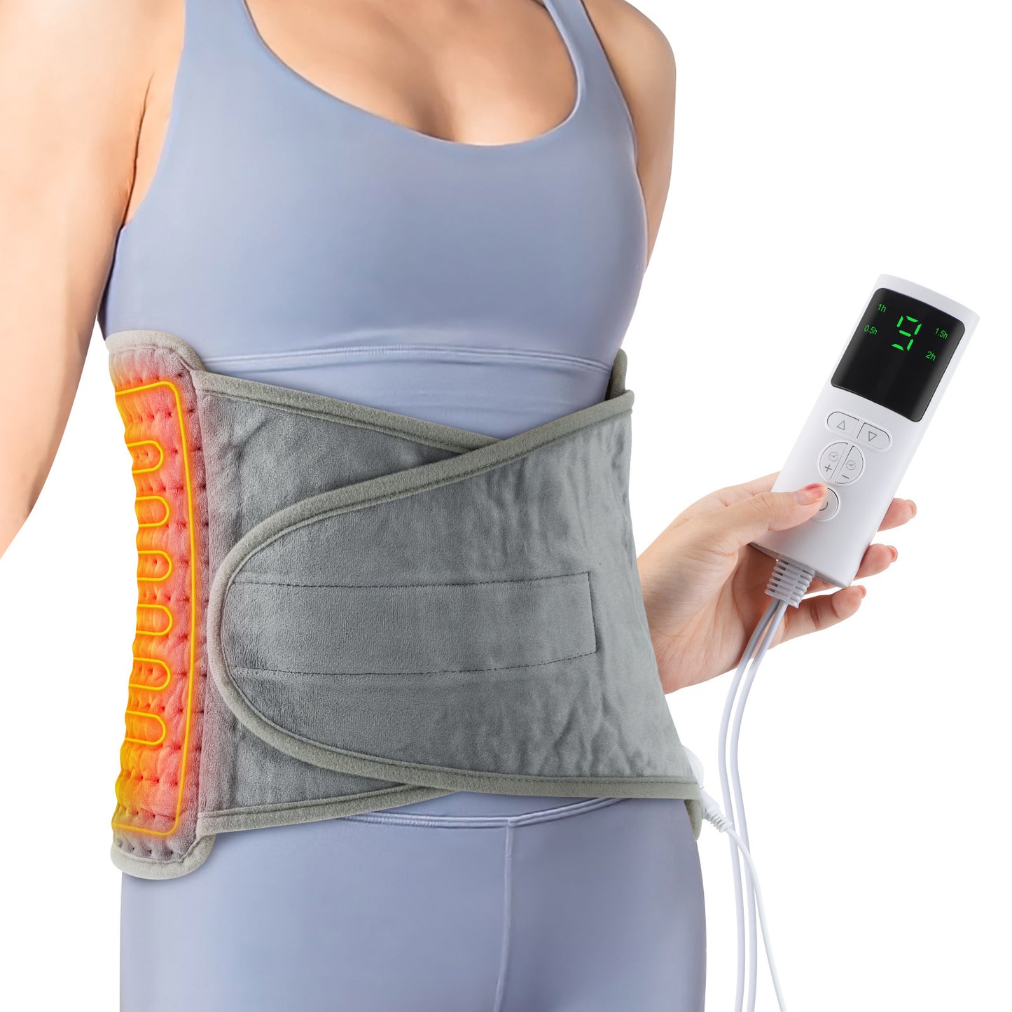 Heated Back Support Belt with Adjustable Temperature, Waist Brace for Warmth, Abdomen Warmer, and Lumbar Support Pad.