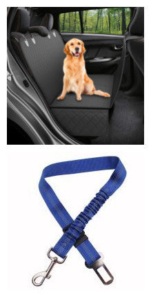 Dog car seat cover with view mesh, pet carrier hammock, safety protector, rear back seat mat featuring a zipper and pocket, perfect for travel.