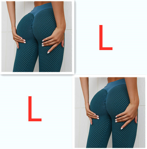 Plaid seamless high-waist yoga leggings for women, perfect for fitness, breathable, and ideal for gym workouts.