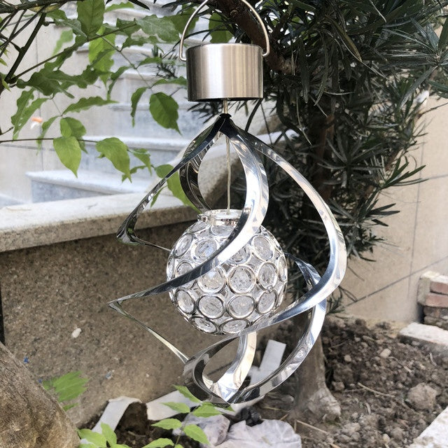 Outdoor Stainless Steel LED Solar Wind Bell Lamp acrylic ball building-controlled wind bell rotating wind bell lamp landscape lamp