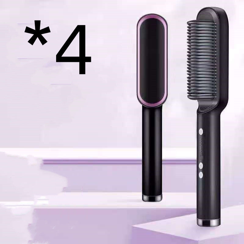 New 2 In 1 Hair Straightener Hot Comb Negative Ion Curling Tong Dual-purpose Electric Hairbrush