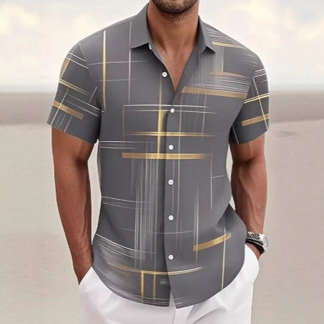 Men's casual button-down shirt, perfect for outdoor activities and vacation style.