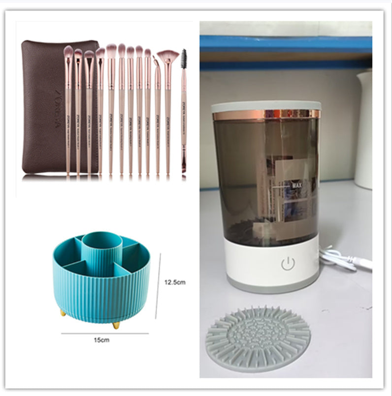 Portable Electric Makeup Brush Cleaner Machine for Women, Automatic Cosmetic Brush Cleaner with USB Charging, Ideal for Cleaning Eye Shadow Brushes.
