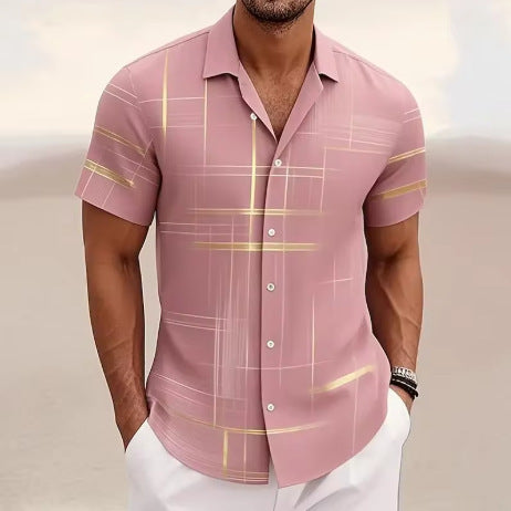 Men's casual button-down shirt, perfect for outdoor activities and vacation style.