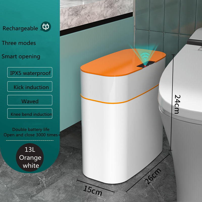 Smart Trash can with lid for bedroom, living room or Kitchen or use it as storage box.