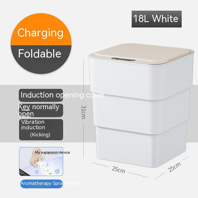 Smart Trash can with lid for bedroom, living room or Kitchen or use it as storage box.