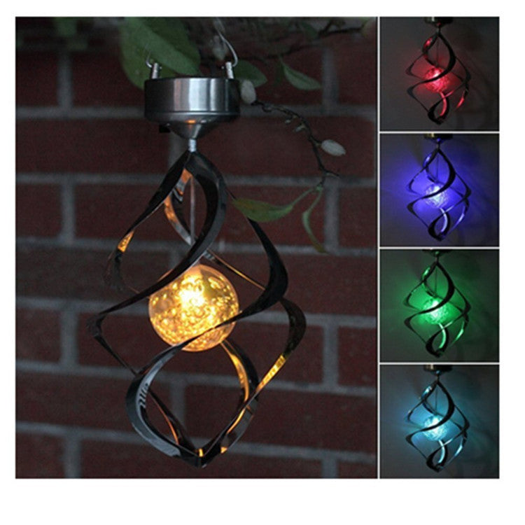 Outdoor Stainless Steel LED Solar Wind Bell Lamp acrylic ball building-controlled wind bell rotating wind bell lamp landscape lamp