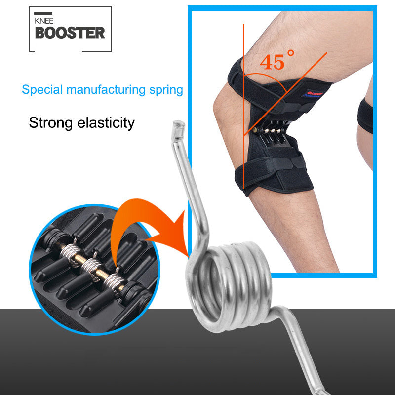 High-quality knee brace with patella booster and spring support, perfect for mountaineering, squats, and sports activities.