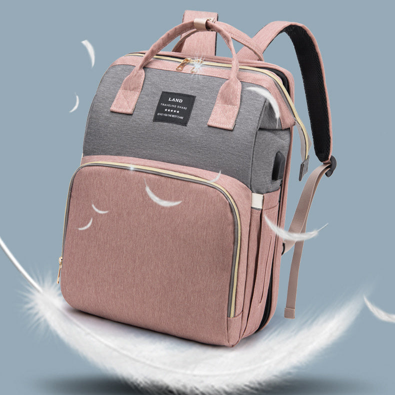 New Mummy Baby Crib Backpack with Large Capacity, Insulated Milk Storage, and Stylish Design for Women.