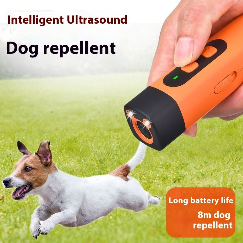 Rechargeable Ultrasonic Dog Training Device, Pet Dog Repeller with Anti-Bark Deterrent and LED Flashlight, Perfect for Pet Supplies.
