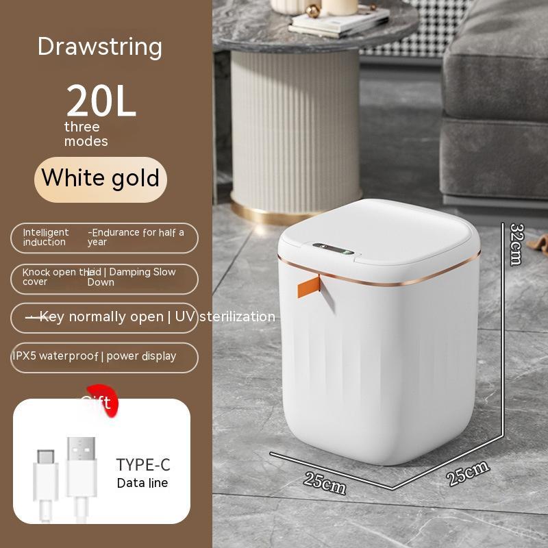 Smart Trash can with lid for bedroom, living room or Kitchen or use it as storage box.