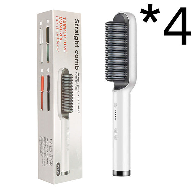 New 2 In 1 Hair Straightener Hot Comb Negative Ion Curling Tong Dual-purpose Electric Hairbrush