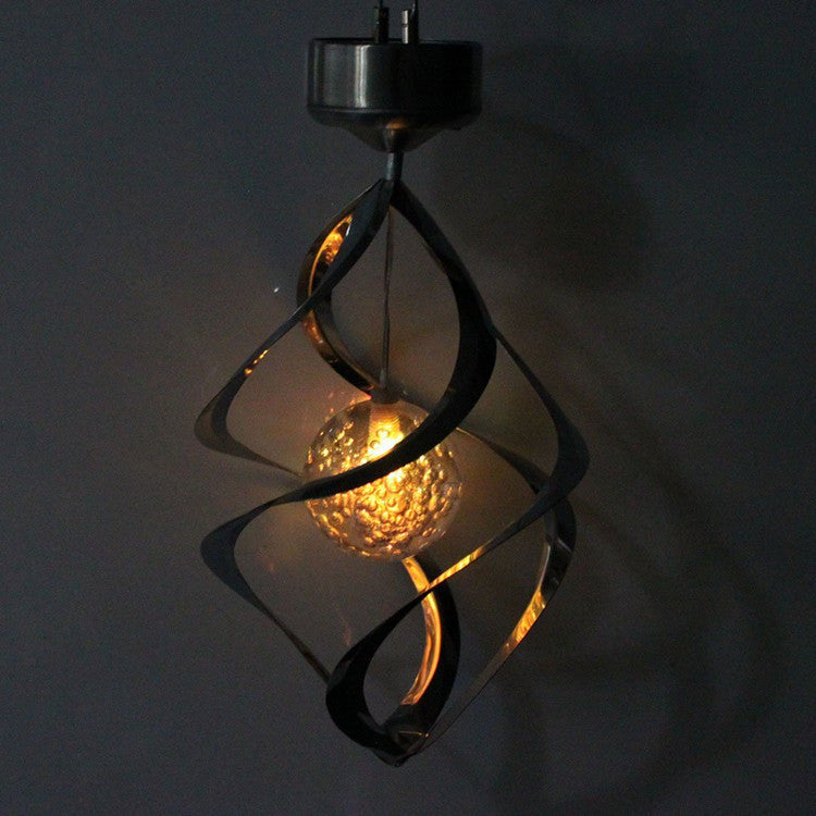 Outdoor Stainless Steel LED Solar Wind Bell Lamp acrylic ball building-controlled wind bell rotating wind bell lamp landscape lamp