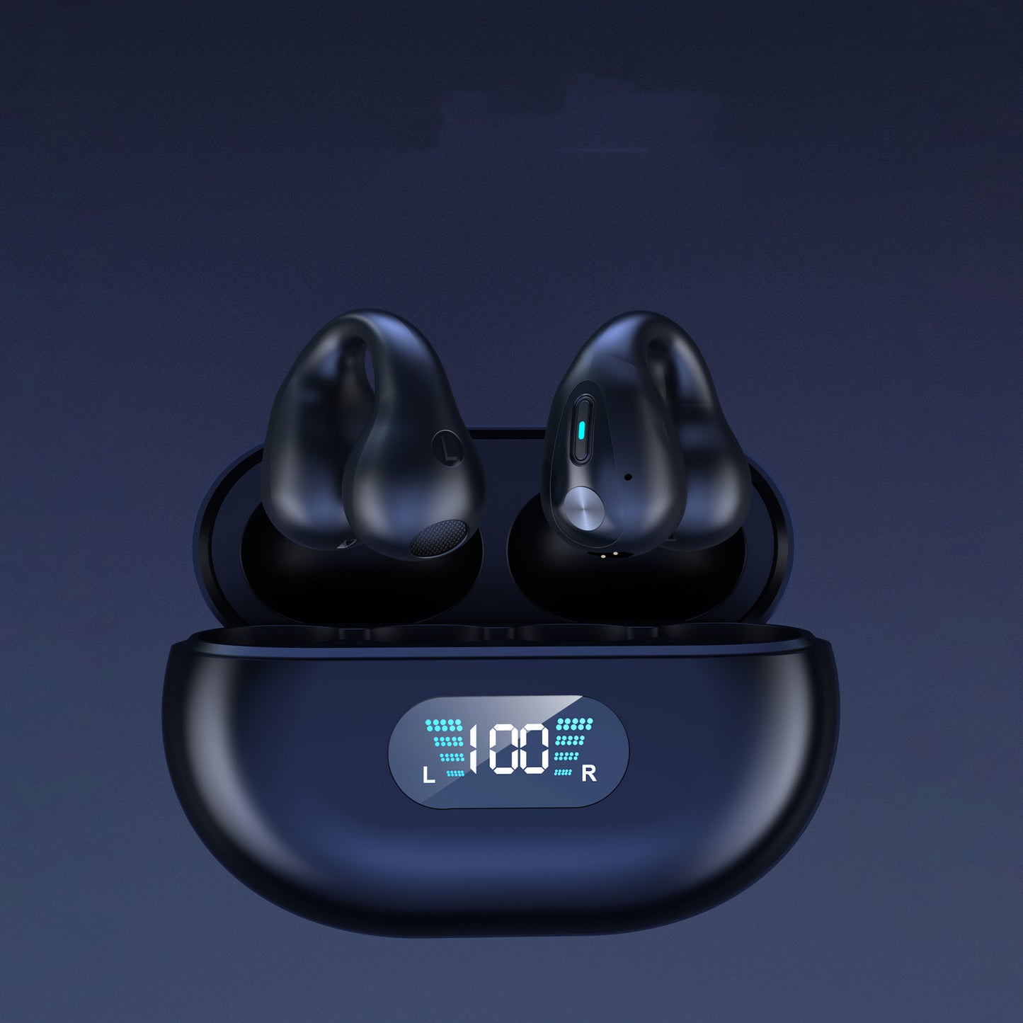 Bone Conduction Headphones, TWS Earbuds, Ear Clip, Bluetooth 5.3 Touch Wireless Earphones, In-Ear Bass Hi-Fi Sports Headset.