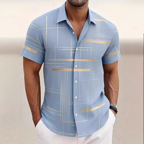 Men's casual button-down shirt, perfect for outdoor activities and vacation style.