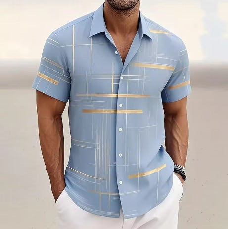 Men's casual button-down shirt, perfect for outdoor activities and vacation style.