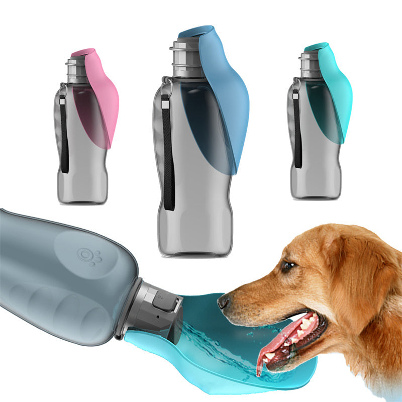 800ml Portable Water Bottle for Dogs, High-Capacity and Leakproof, with Foldable Drinking Bowl, Perfect for Golden Retrievers and Outdoor Walks – Pet Supplies.