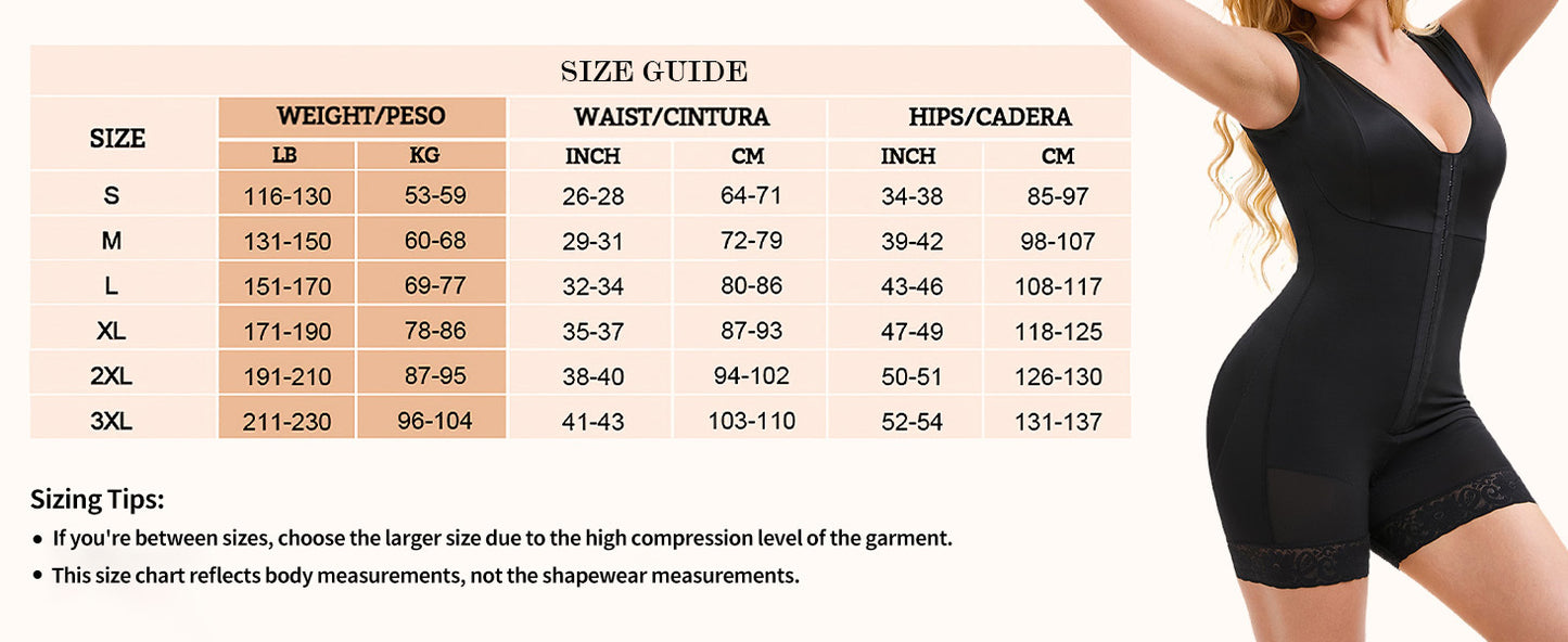 Shapewear Jumpsuit for Women Tummy Control Post Surgery Full Body Shaper Butt Lifter with Zipper Crotch Skims Bodysuits Elegant Body suit faja shaper