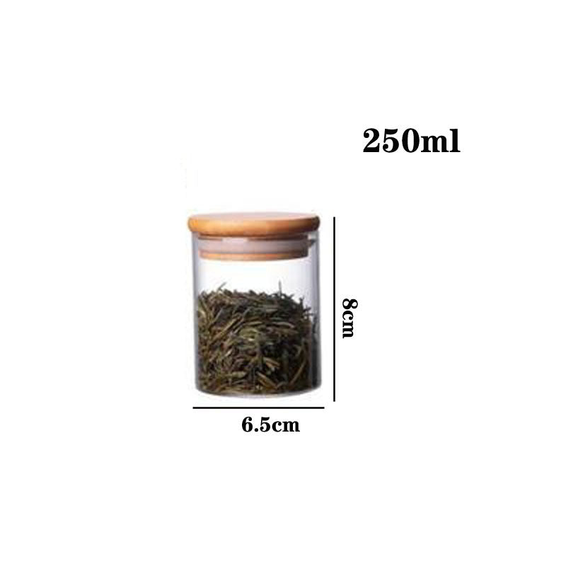 High borosilicate glass tea cans, sealed storage containers, transparent tea jars, whole grain storage, candy jars.