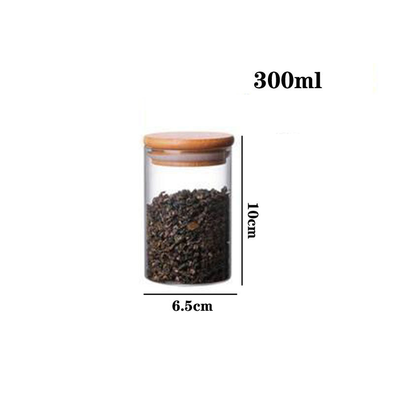 High borosilicate glass tea cans, sealed storage containers, transparent tea jars, whole grain storage, candy jars.