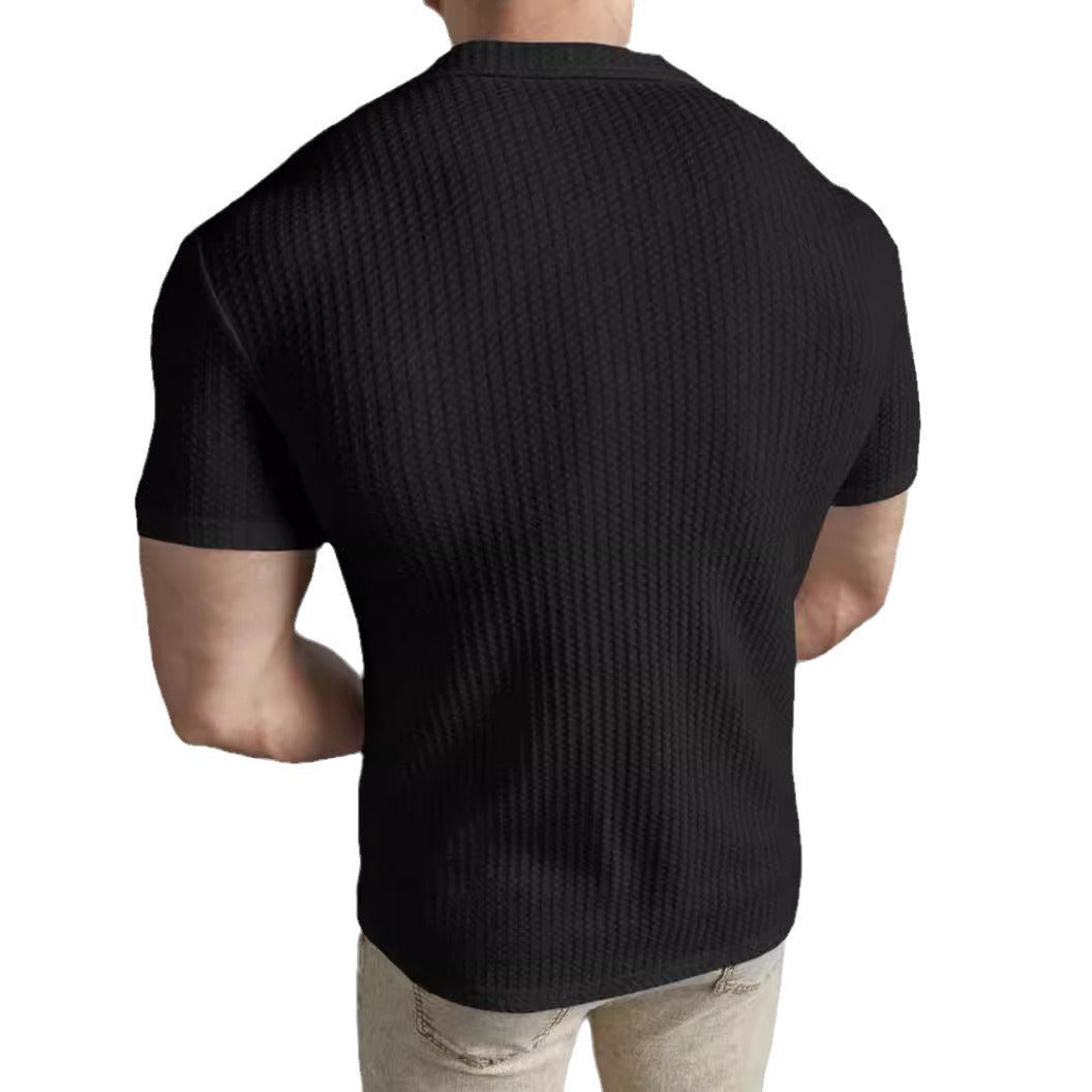 Casual Slim Fit Short Sleeve Top for Men