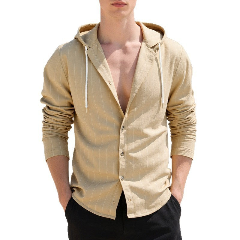 Slim-fit Hooded Cardigan Casual Shirt for Men