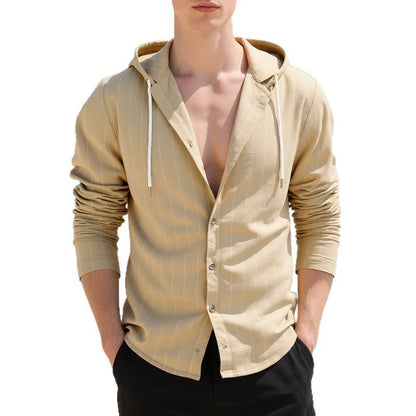 Slim-fit Hooded Cardigan Casual Shirt for Men