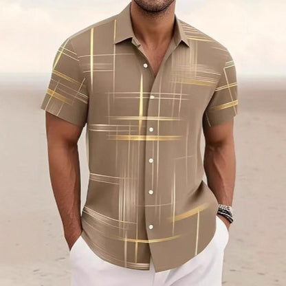 Men's casual button-down shirt, perfect for outdoor activities and vacation style.