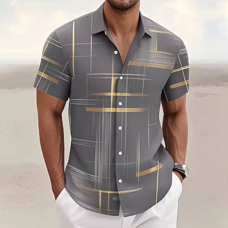 Men's casual button-down shirt, perfect for outdoor activities and vacation style.
