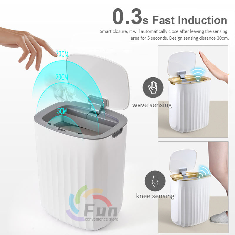 Smart Trash can with lid for bedroom, living room or Kitchen or use it as storage box.