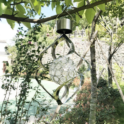 Outdoor Stainless Steel LED Solar Wind Bell Lamp acrylic ball building-controlled wind bell rotating wind bell lamp landscape lamp