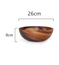 Kitchen natural wooden bowl, perfect for household use as a fruit bowl or salad bowl. Suitable for home or restaurant, this food container is made from wooden utensils.