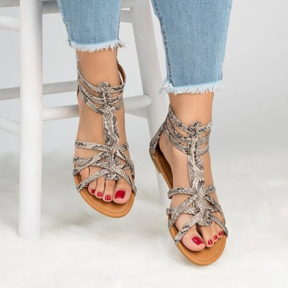 Colorful Lace Roman Plus Size Sandals