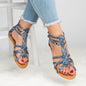 Colorful Lace Roman Plus Size Sandals