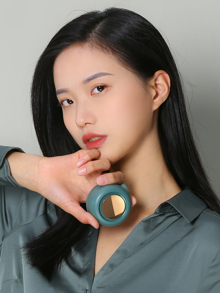 Mini Clip Fan Hanging Waist Neck Fan Girl Electric Air-Cooling Fan 900mah USB Leafless Fan 3 Speeds for Outdoor Camping Fishing