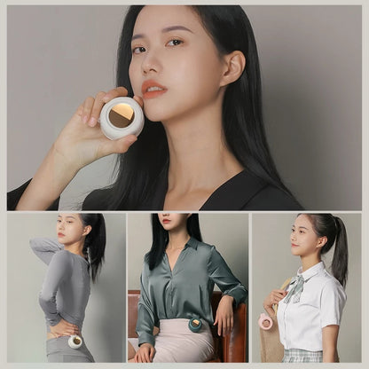 Mini Clip Fan Hanging Waist Neck Fan Girl Electric Air-Cooling Fan 900mah USB Leafless Fan 3 Speeds for Outdoor Camping Fishing