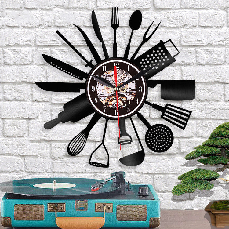 Vinyl record wall clock