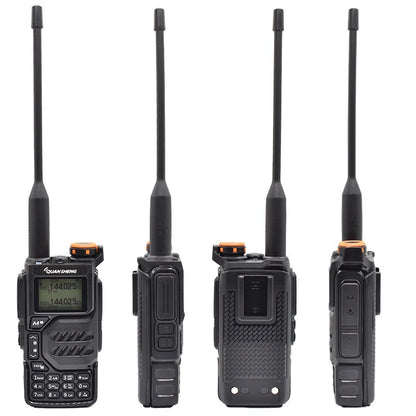 Walkie-talkie with lithium battery, suitable for outdoor use and capable of operating on various frequencies. Self-driving multi-band