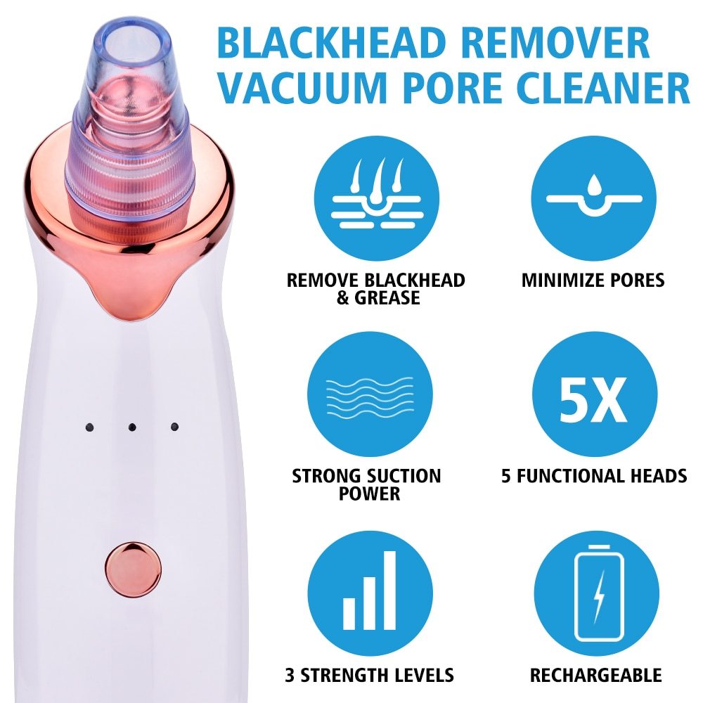 Blackhead Electric Suction Facial Cleaner, Beauty Instrument for Acne Removal and Blackhead Cleaning.