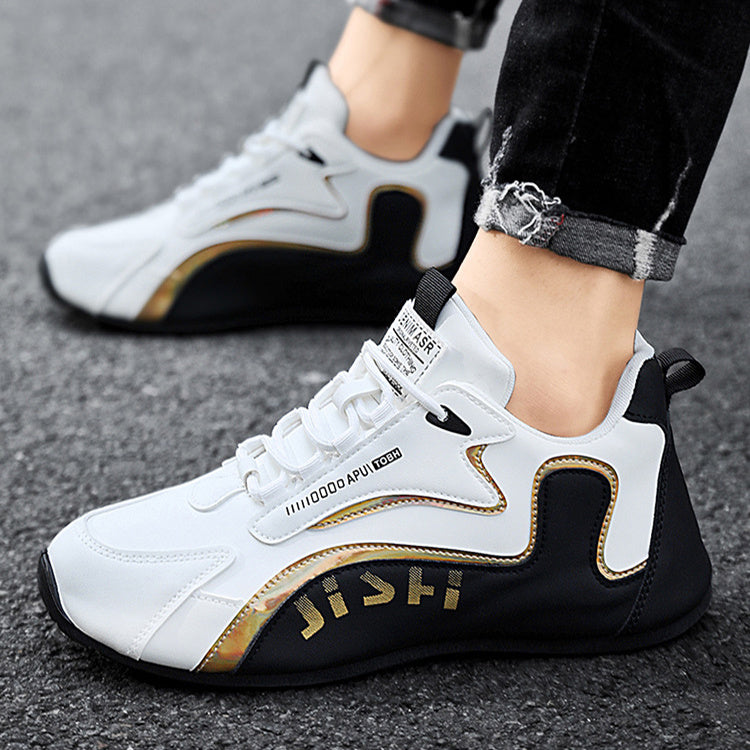 Fashion Colorblock Lace-up Sneakers for Men Breathable Low-top Dad Shoes Running Walking Sports Shoes