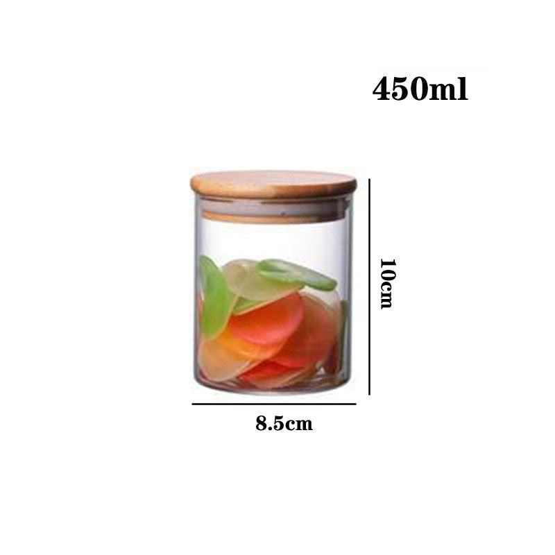 High borosilicate glass tea cans, sealed storage containers, transparent tea jars, whole grain storage, candy jars.