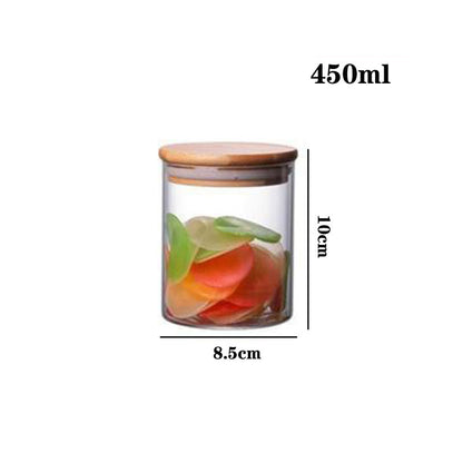 High borosilicate glass tea cans, sealed storage containers, transparent tea jars, whole grain storage, candy jars.