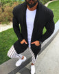 Autumn and winter slim long-sleeved lapel cardigan sweater top for men.