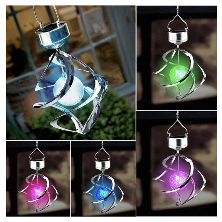 Outdoor Stainless Steel LED Solar Wind Bell Lamp acrylic ball building-controlled wind bell rotating wind bell lamp landscape lamp