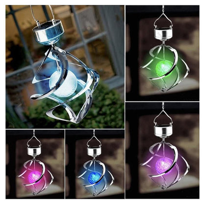 Outdoor Stainless Steel LED Solar Wind Bell Lamp acrylic ball building-controlled wind bell rotating wind bell lamp landscape lamp