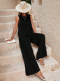 Solid Color Casual Loose Pants Sets for Women Elegant Spring Summer Women's Two Pieces Suit Full Trouser Set Female Outfit Clothes