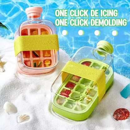 One-Click Molding Cooling Cup, Instant Ice Maker, Zero-Contact Design, Straw Included, Curling Mold, Portable & Stylish Chilled Drink