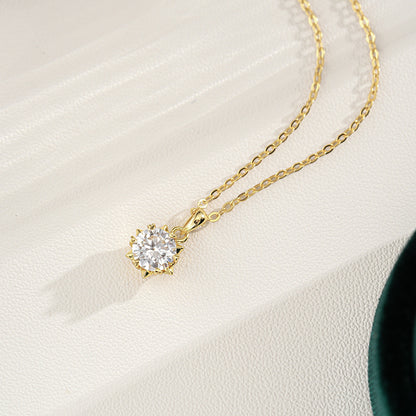 925 Sterling Silver Pendant Moissanite Necklace for Women