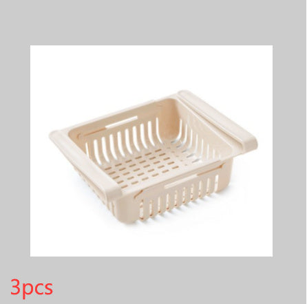 Telescopic Refrigerator Storage Basket, Drawer Storage Rack, Freshness Preservation Box, Freezing Box Storage Organizer.