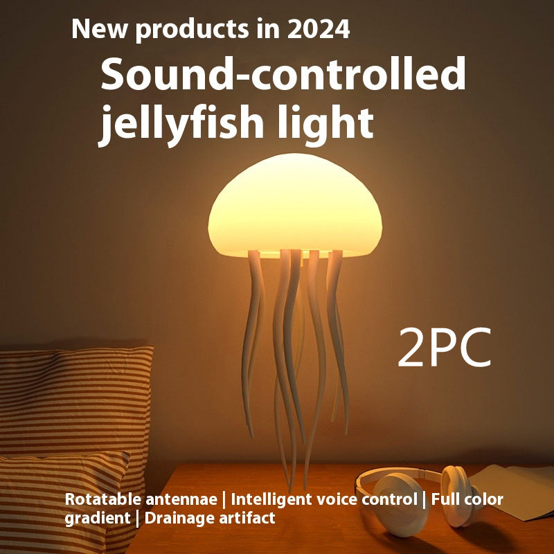 Portable LED Night Light Jellyfish Mood Lamp. Jellyfish Lamp Jellyfish Decorations Smart Table Lamp for Bedside Desk